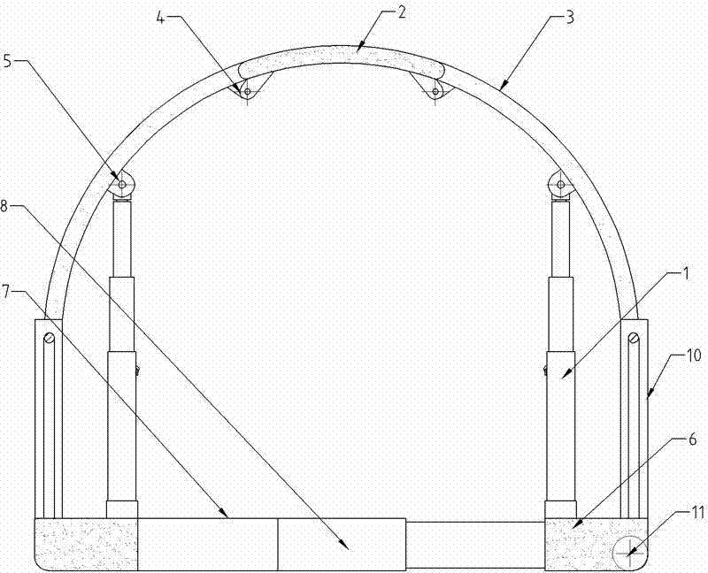 Soft rock roadway whole digging shield support