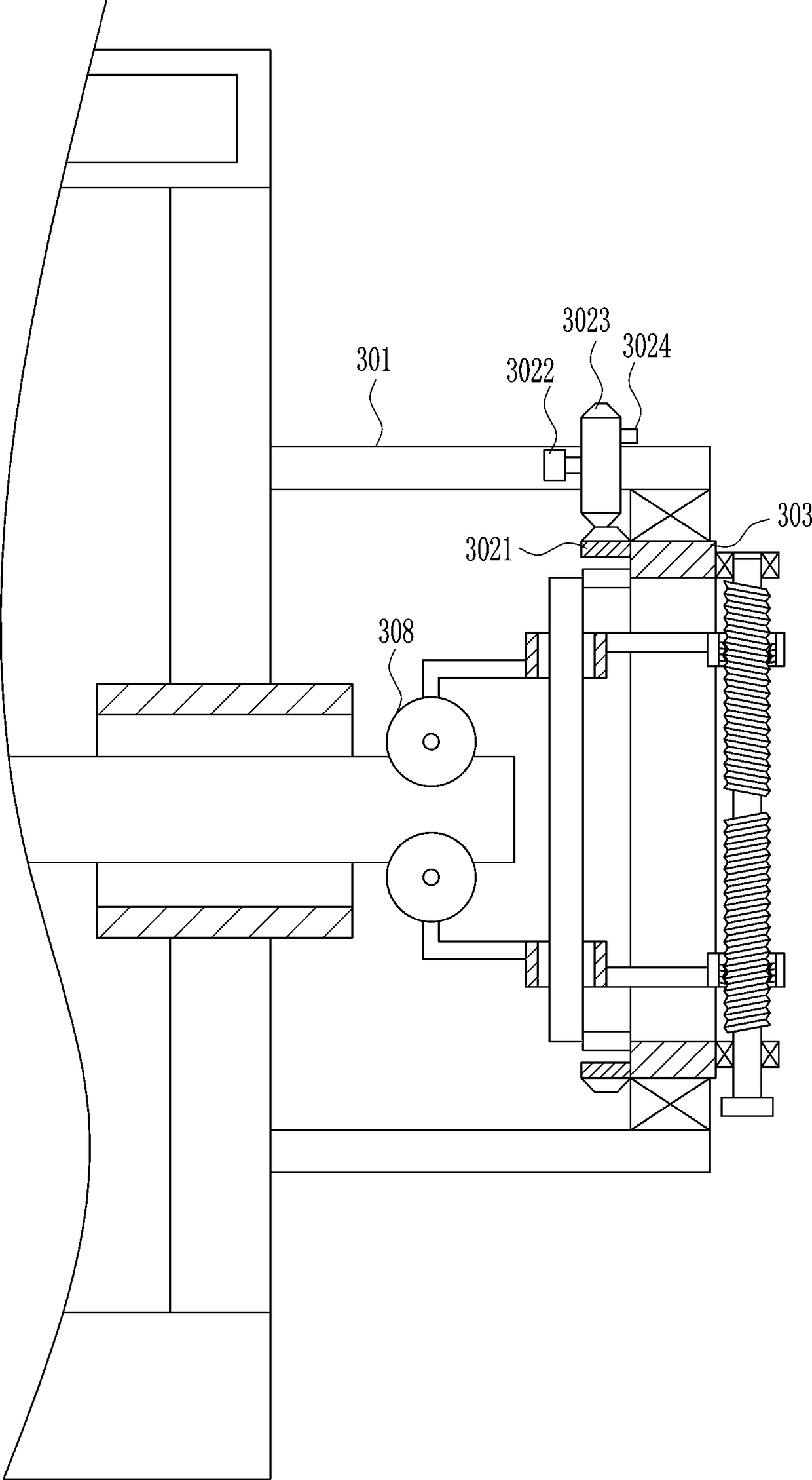 Surface bothway polishing rust removing equipment for mechanical steel tube parts