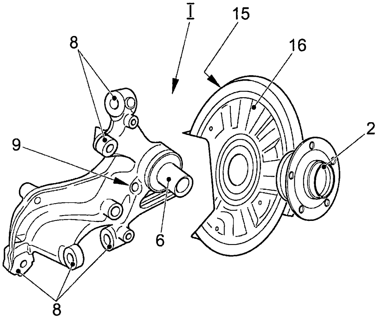 Wheel bracket and method of fitting brake pads to the wheel bracket