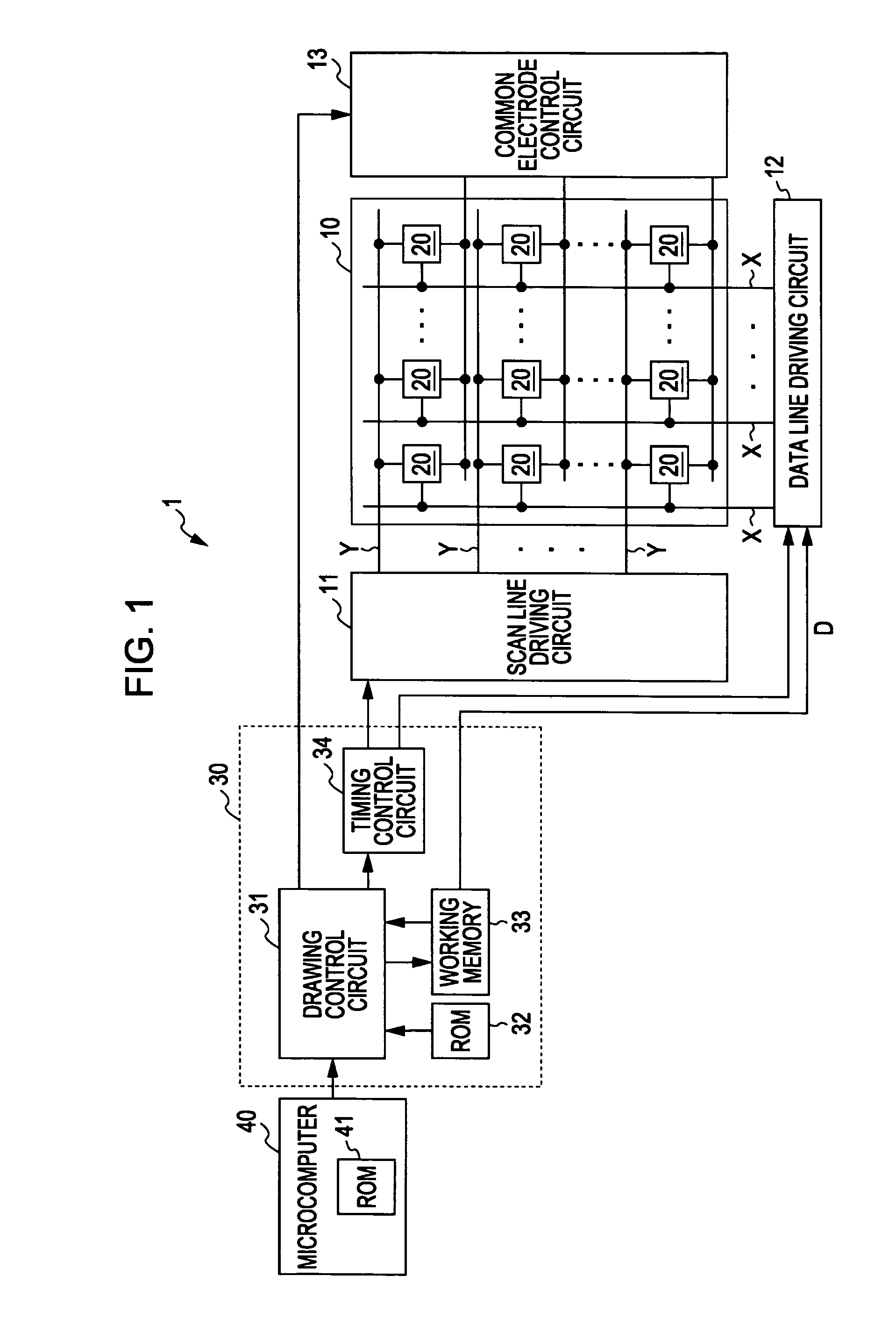 Drawing circuit of electro-optical display device, drawing method of electro-optical display device, electro-optical display device, and electronic apparatus