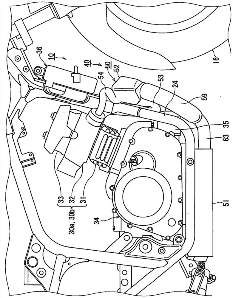 Exhaust device of motorcycle, engine exhaust system and motorcycle