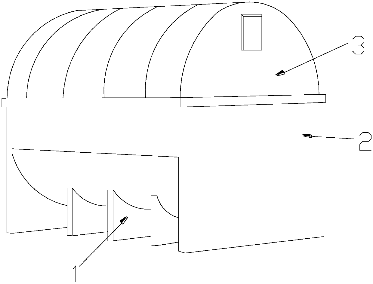 Biological turntable type sewage treatment device for increasing oxygen supply by utilizing gravitational potential energy