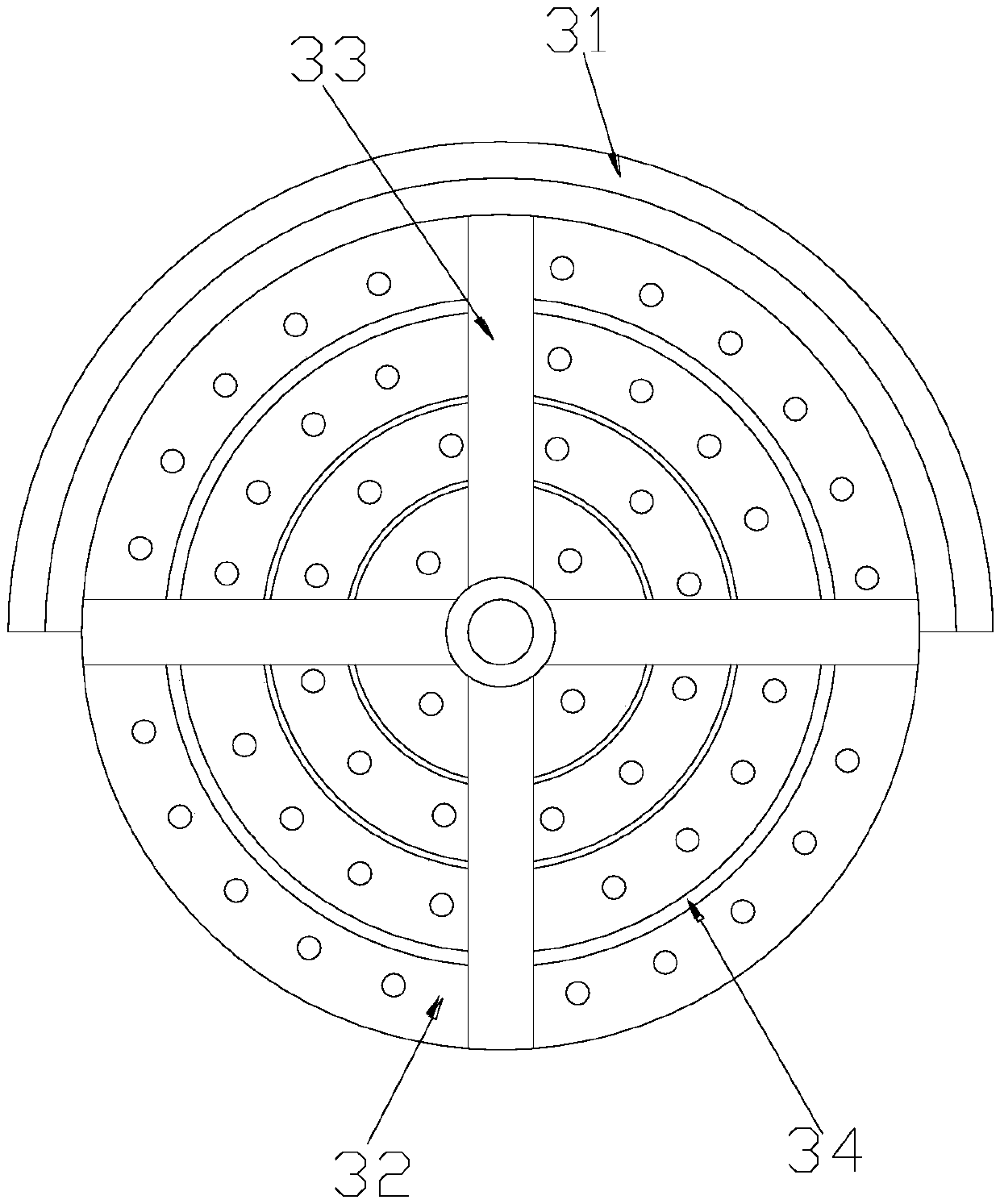 Biological turntable type sewage treatment device for increasing oxygen supply by utilizing gravitational potential energy