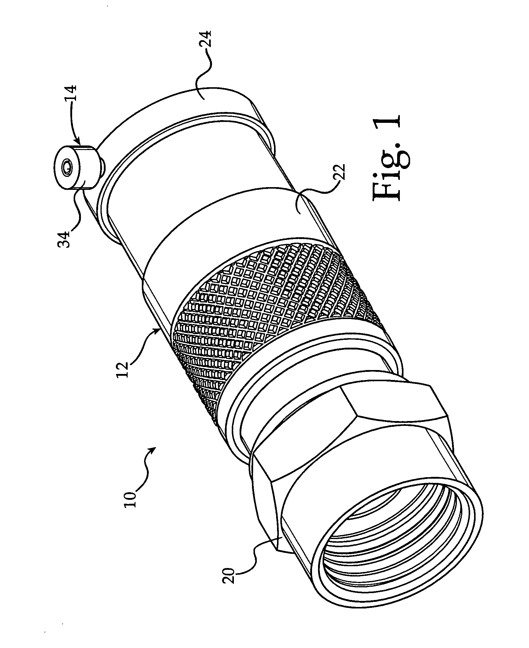 Step up pin for coax cable connector