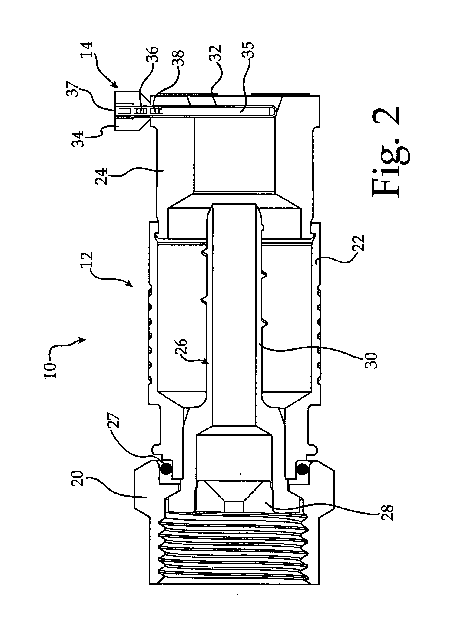 Step up pin for coax cable connector