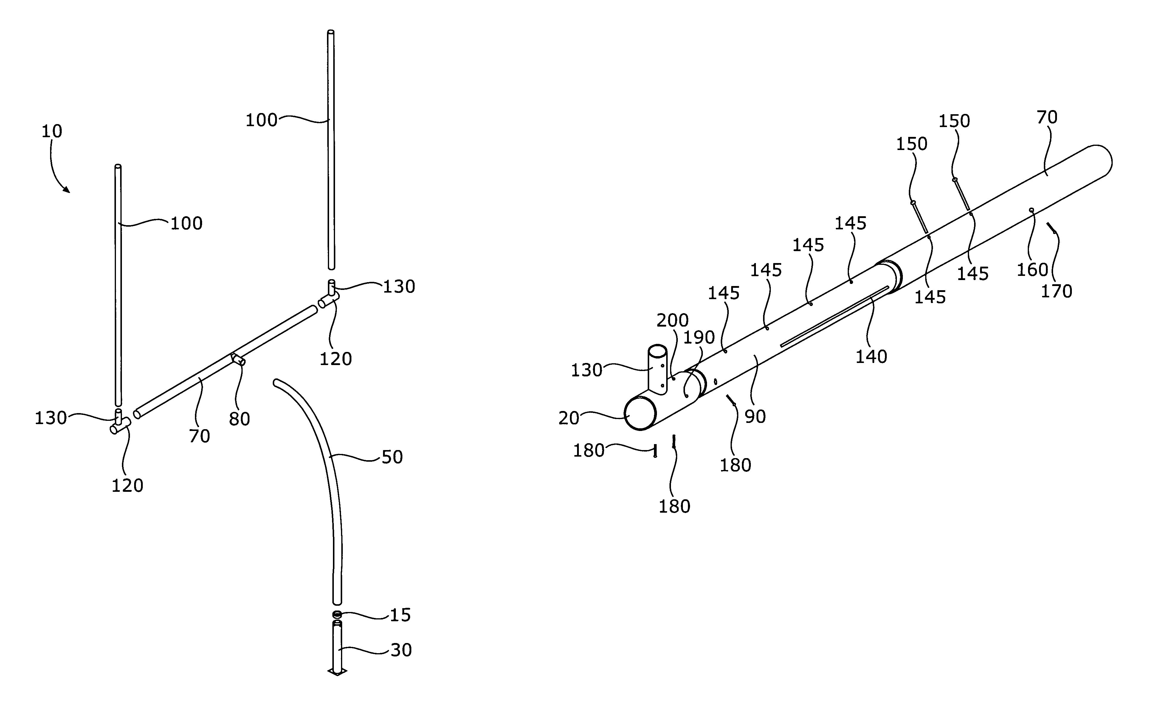 Adjustable football goalpost assembly