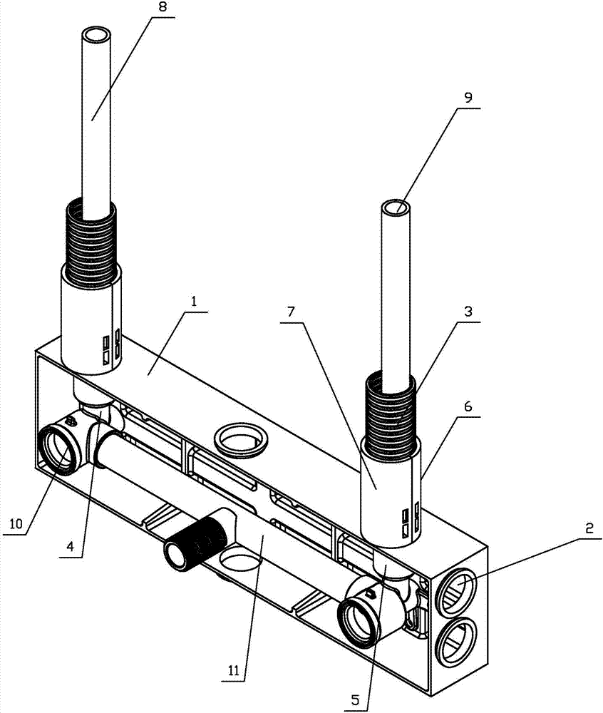 Flexible pipe medium pipe water supply part and construction and using methods thereof