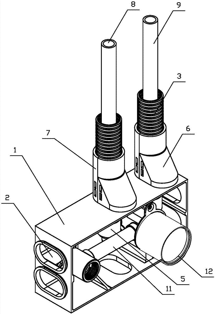 Flexible pipe medium pipe water supply part and construction and using methods thereof