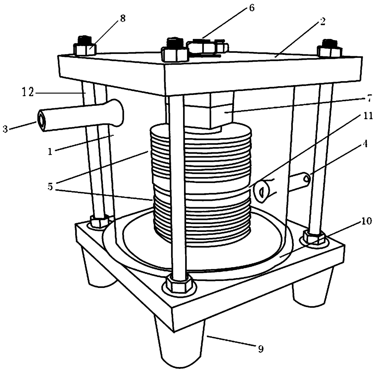 Semi-closed constant-pressure dual-frequency large area glow discharge experimental device