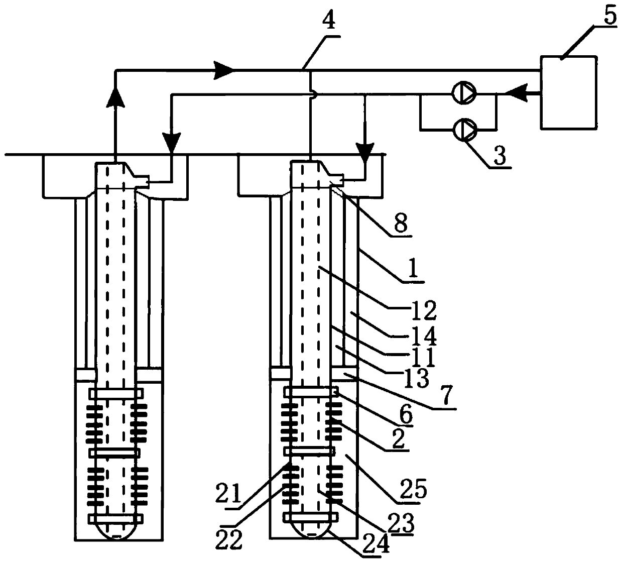 Geothermal well micro heat pipe heat exchange device and system