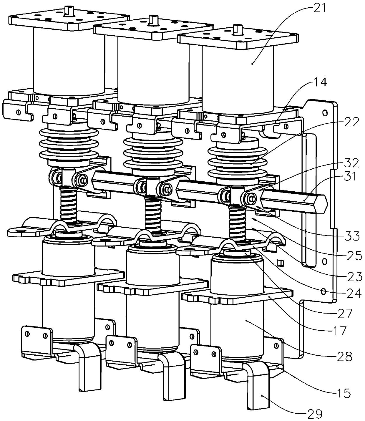 Permanent magnet vacuum circuit breaker and air inflation cabinet