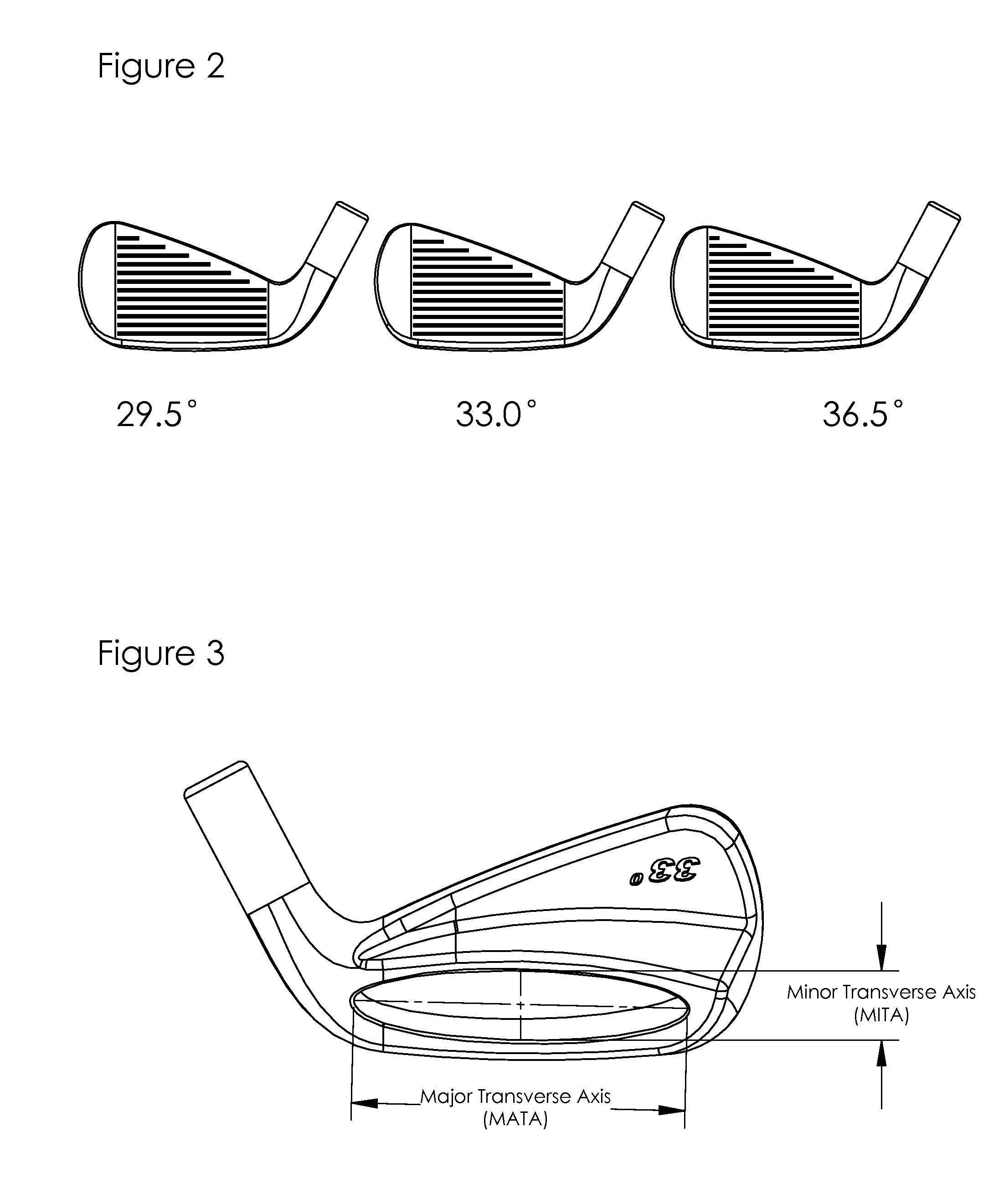 Balanced set of iron type golf clubs