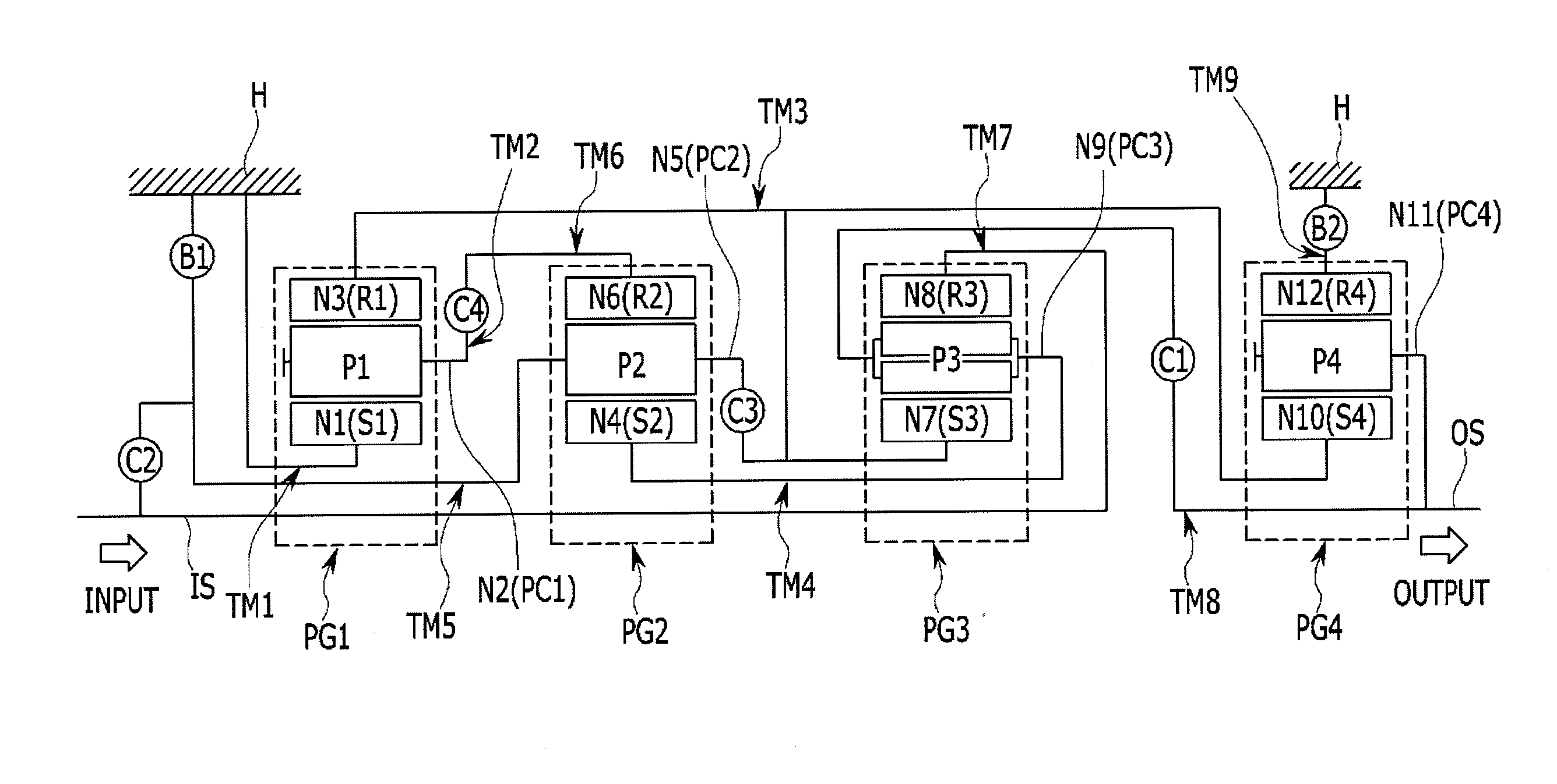 Planetary gear train of automatic transmission for a vehicle