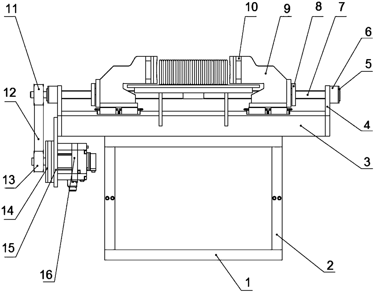 Compression device for tundish machine for disposable absorbent articles