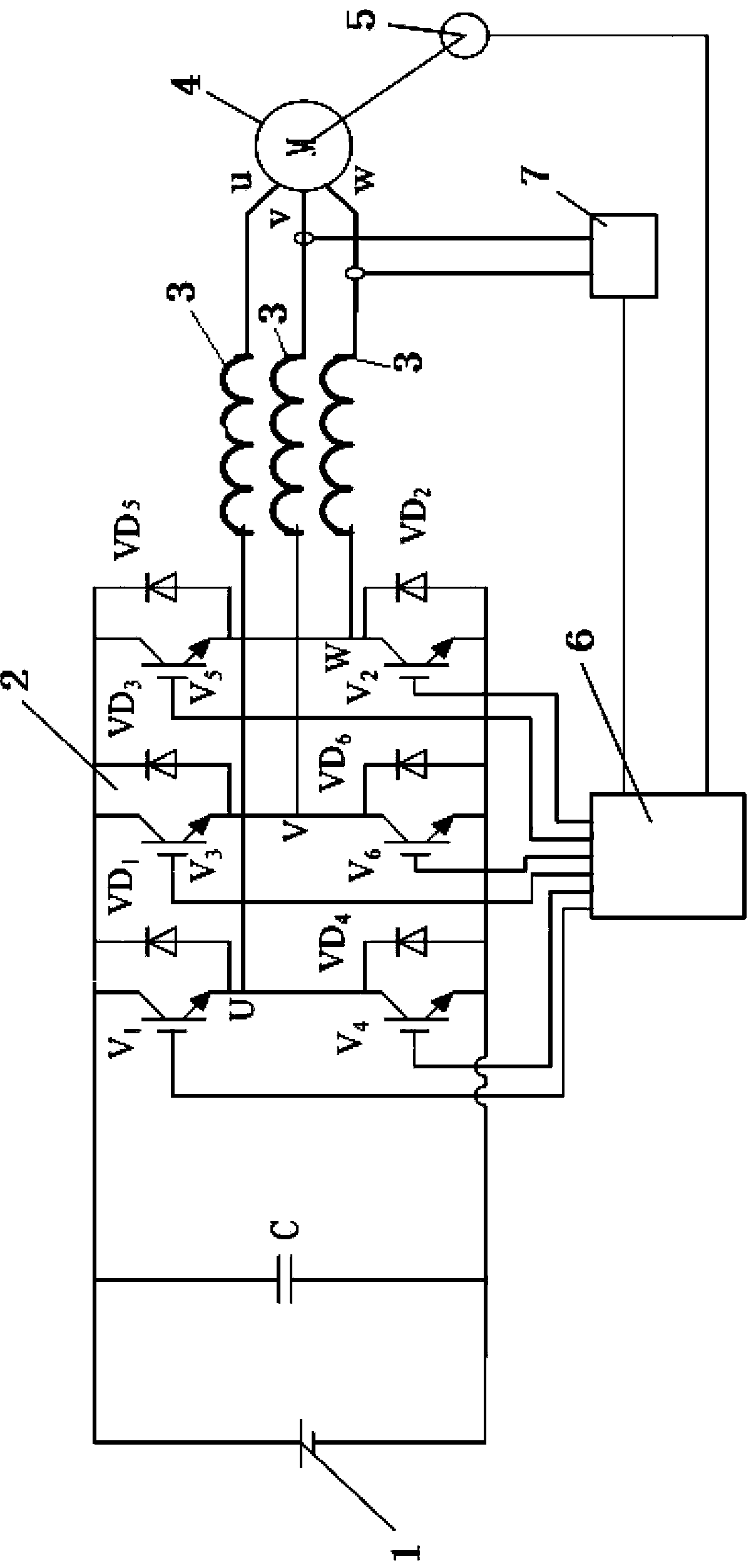 Disc type iron-core-free permanent magnet synchronous motor controller for electric automobile hub