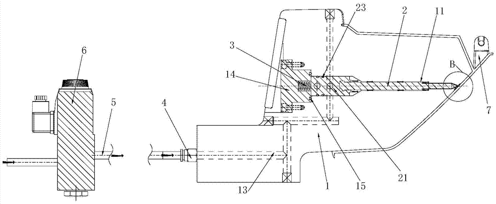 Blowing device for molded parts