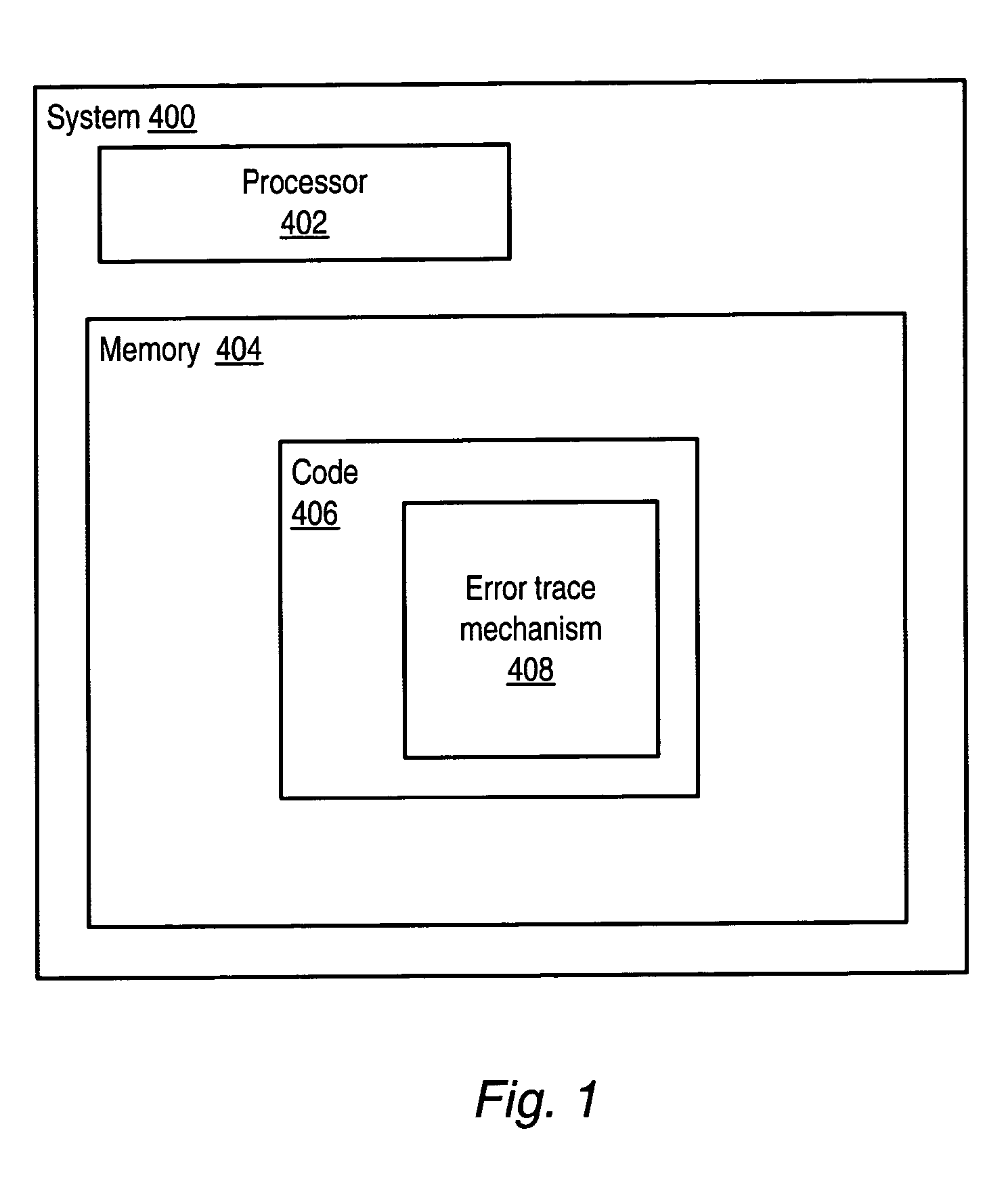 Flexible error trace mechanism