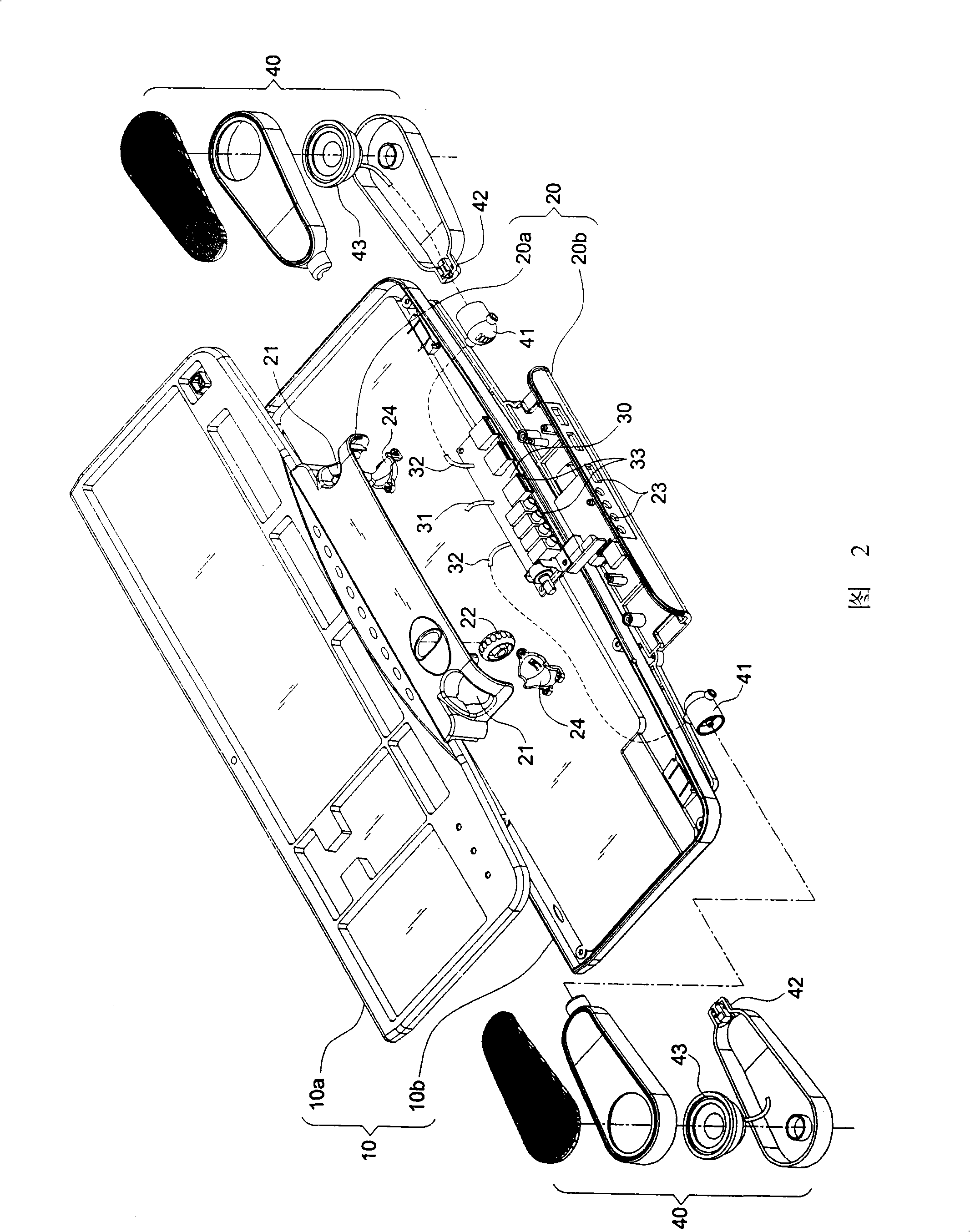 Multi-media keyboard combined with turnable loudspeaker box