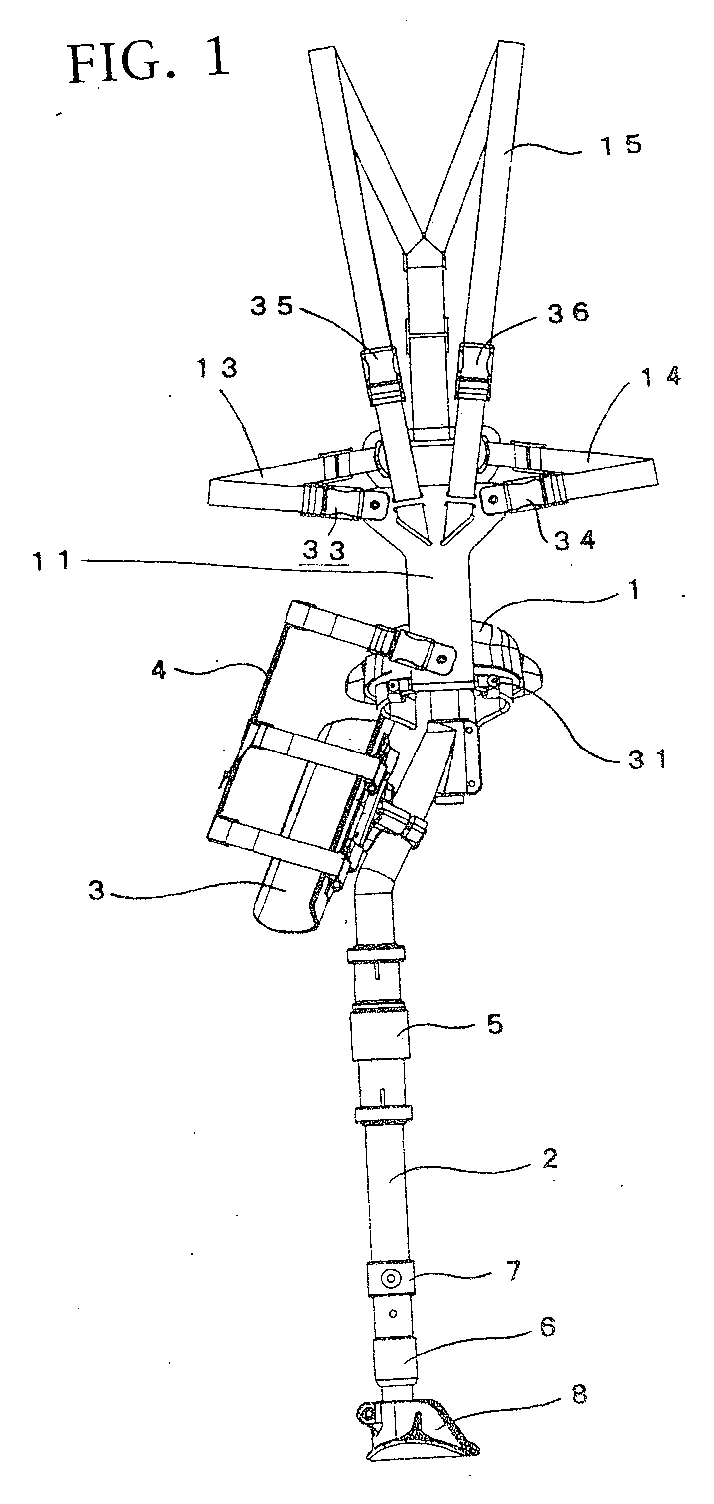 Hucklebone supporting-type artificial leg