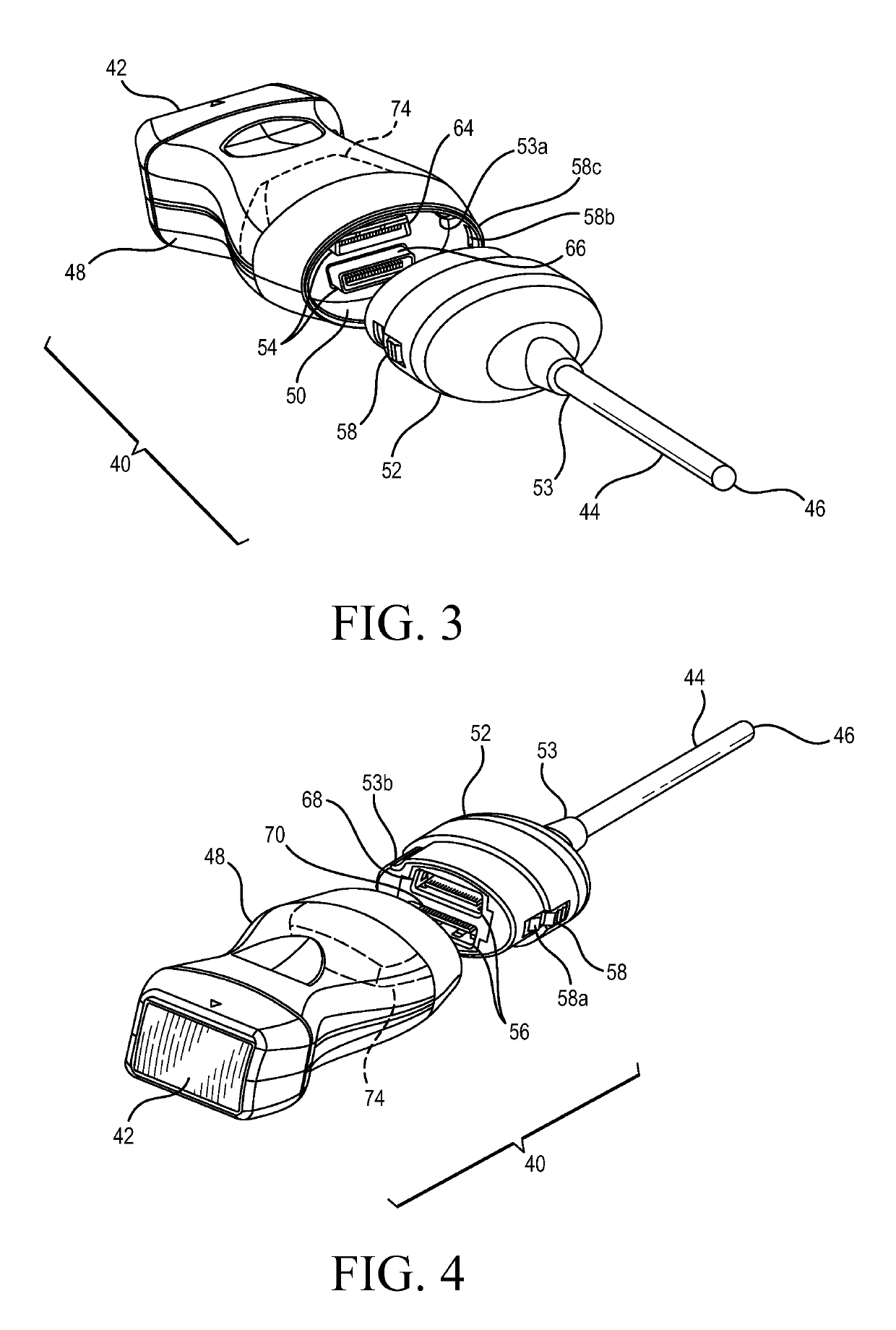 Interchangeable probes for portable medical ultrasound scanning systems