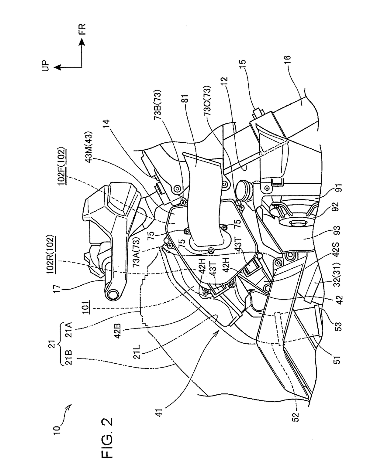 Air intake structure of straddle type vehicle