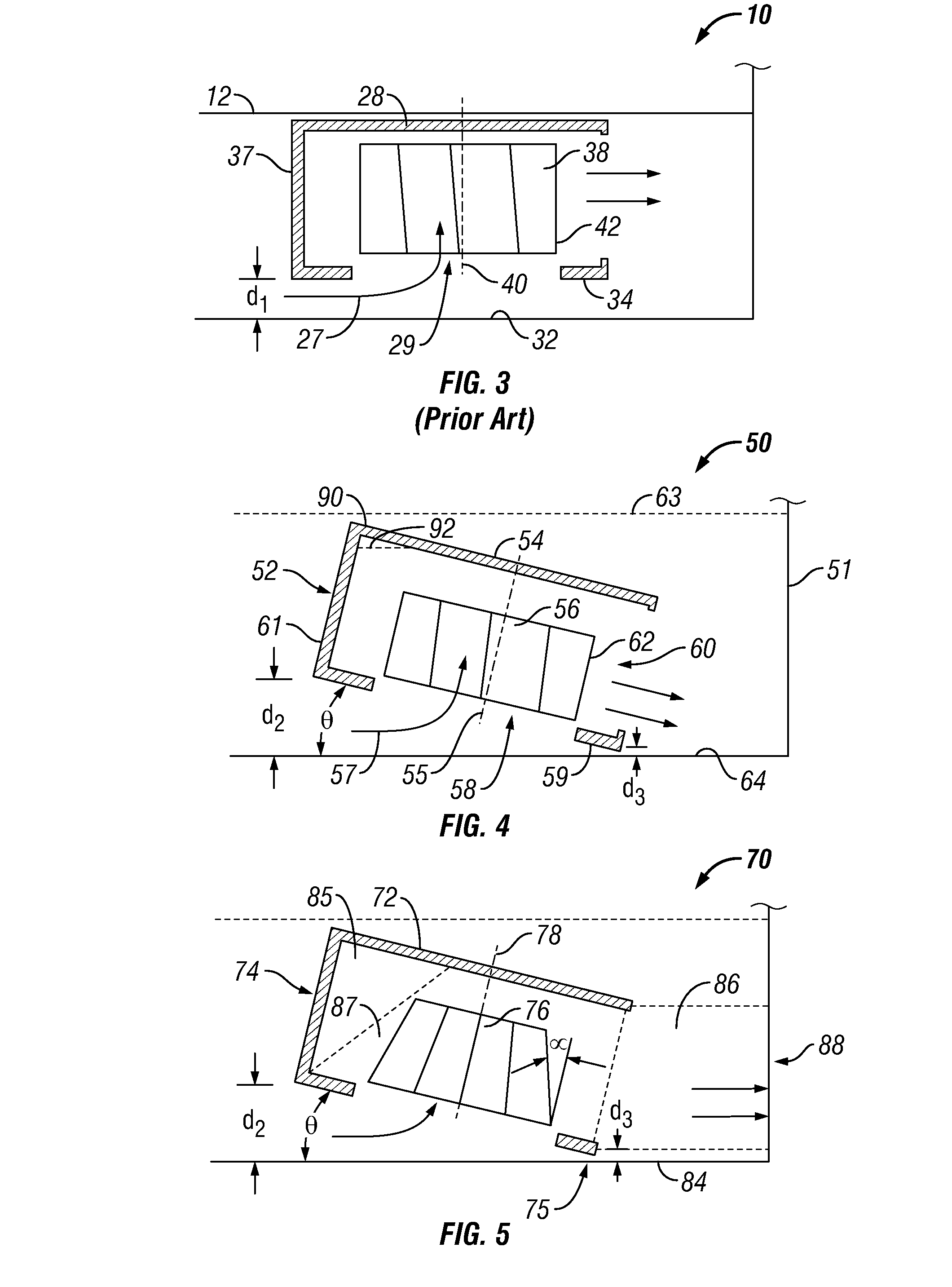 Cooling system with angled blower housing and centrifugal, frusto-conical impeller