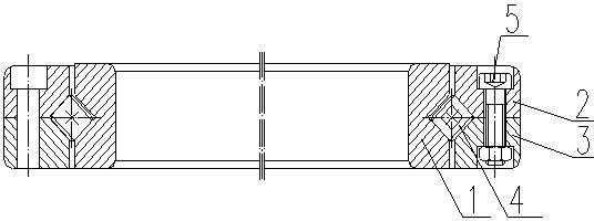 Method for machining separated type outer ring of small and medium-sized thin-wall crossed cylindrical roller turntable bearing