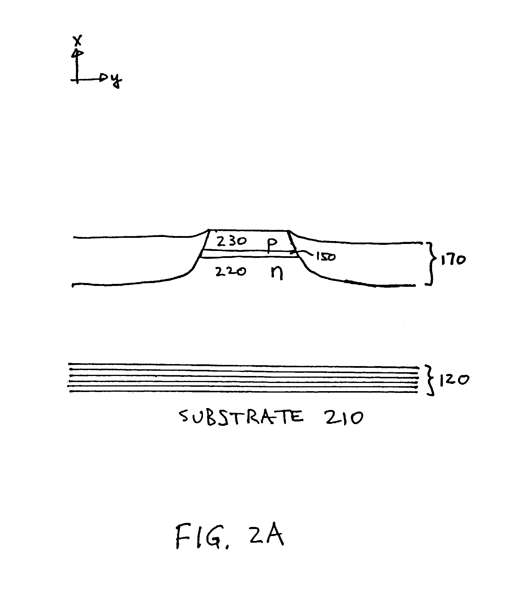 Vertical laser cavity with a non-planar top mirror