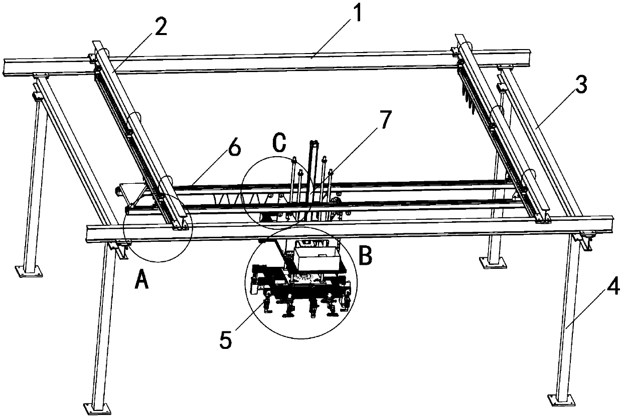 Automatic transferring and placing equipment for building floor slabs and working method thereof