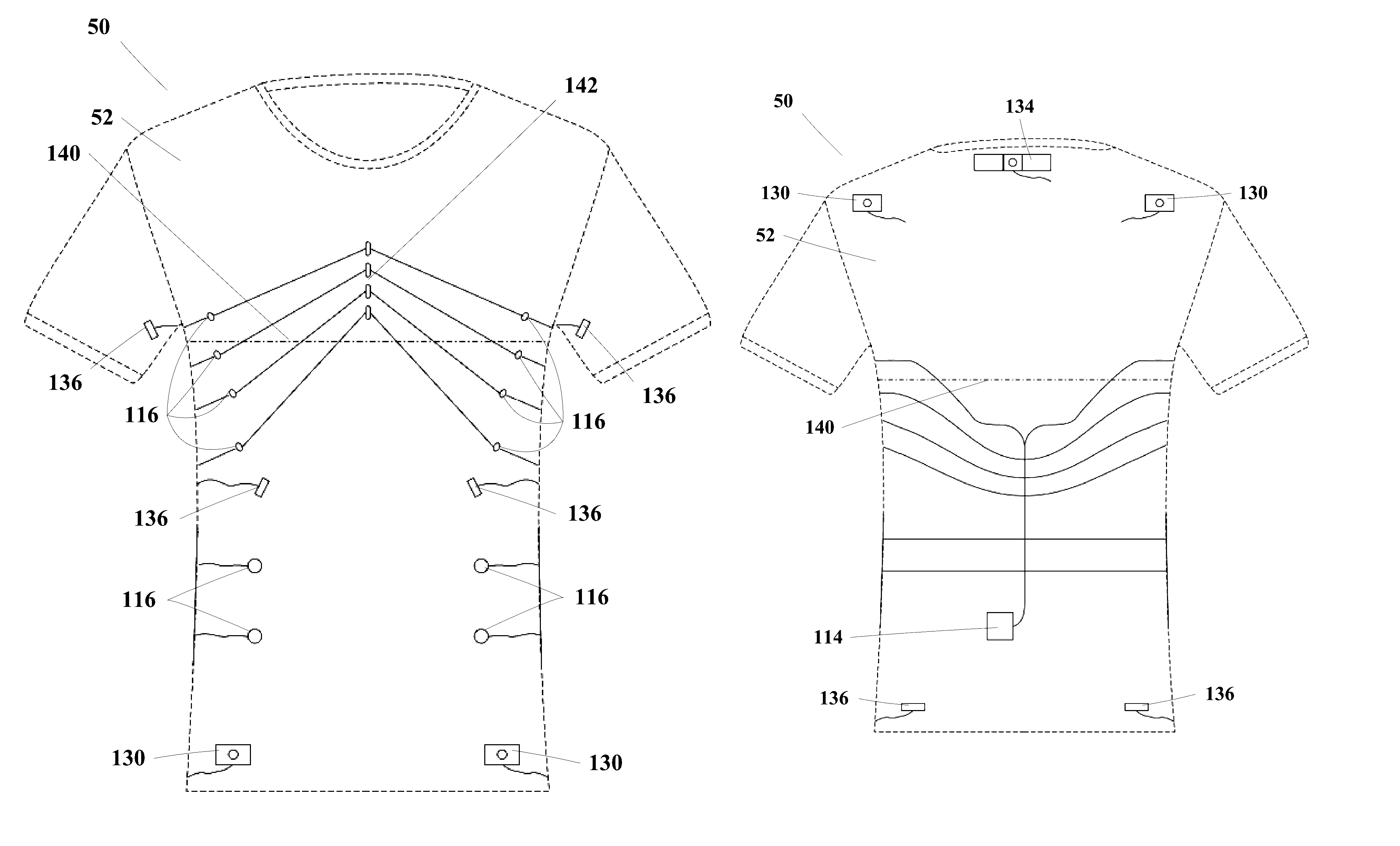 Garment system with electronic components and associated methods