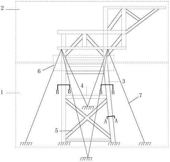 Self-resetting jacket offshore platform and manufacturing method thereof