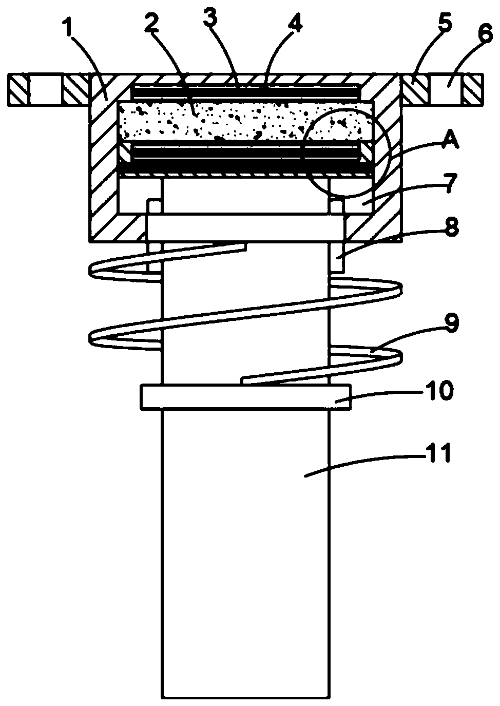 Buffering punch for punching die and punching method