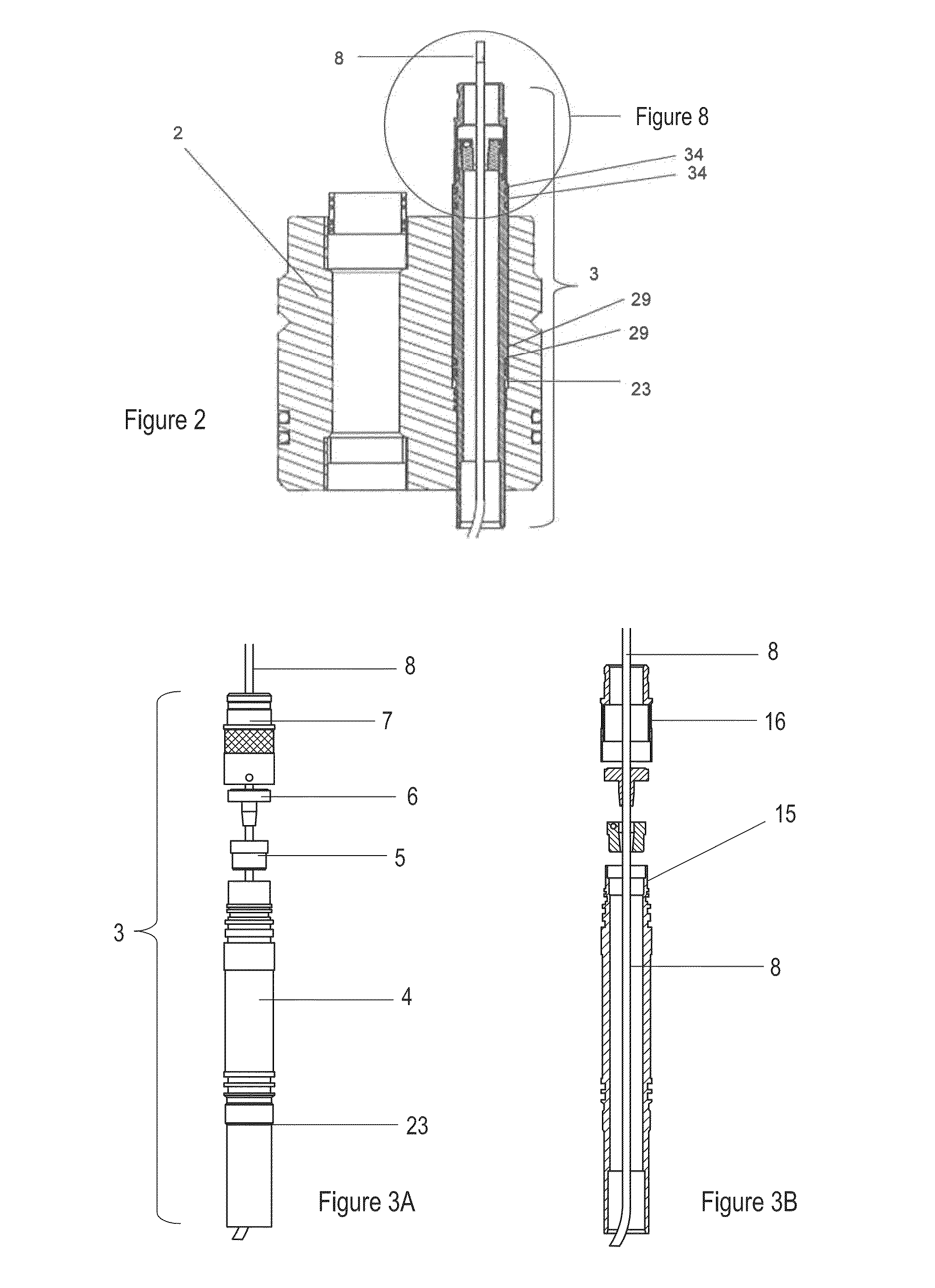 High pressure mechanical seal for cables and power lines in oil wells