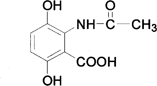 Application of 2-acetylamino gentisic acid to preparing insulin sensitizer