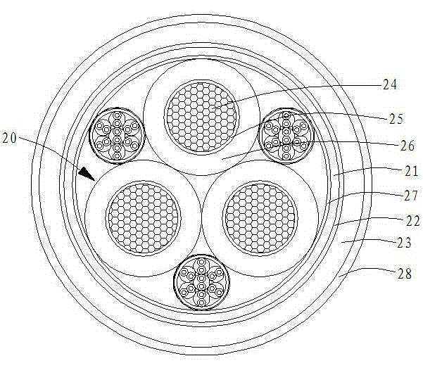 High temperature resistant flexible power control composite cable