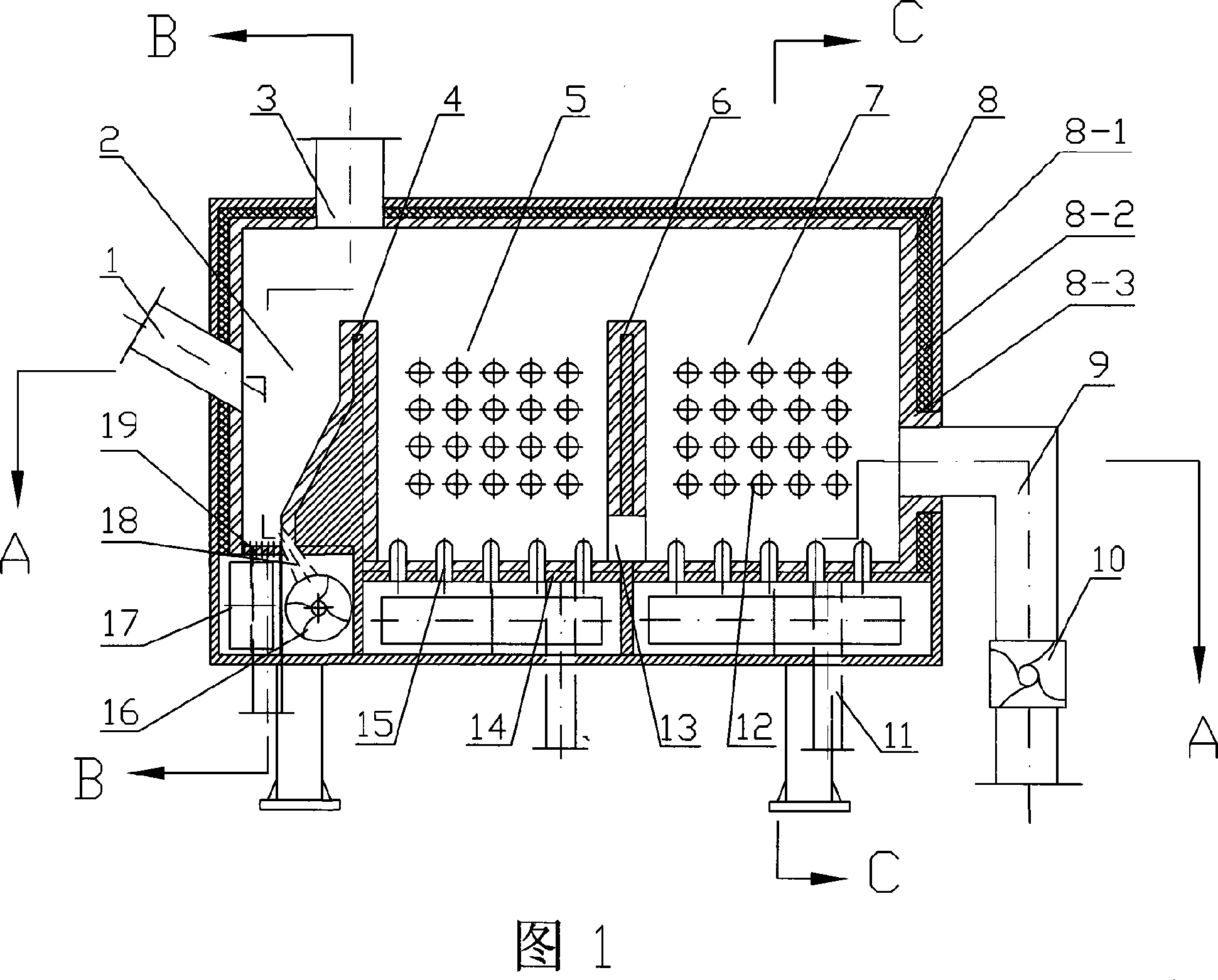 Composite type cold slag device