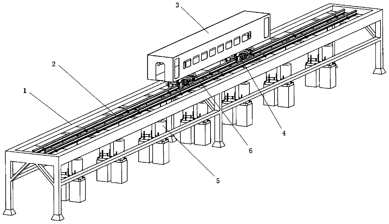 High-speed train wheel set damage identification test bed based on wheel vibration acceleration response