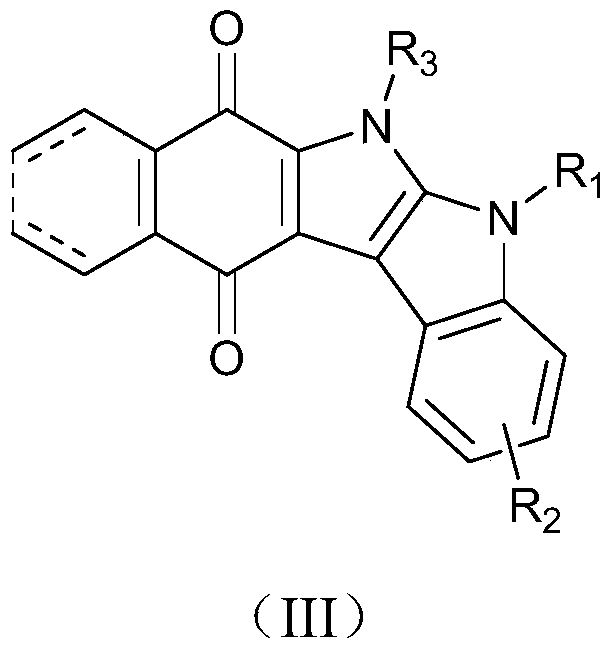 Carbazole indolequinone derivative as well as preparation method and application thereof