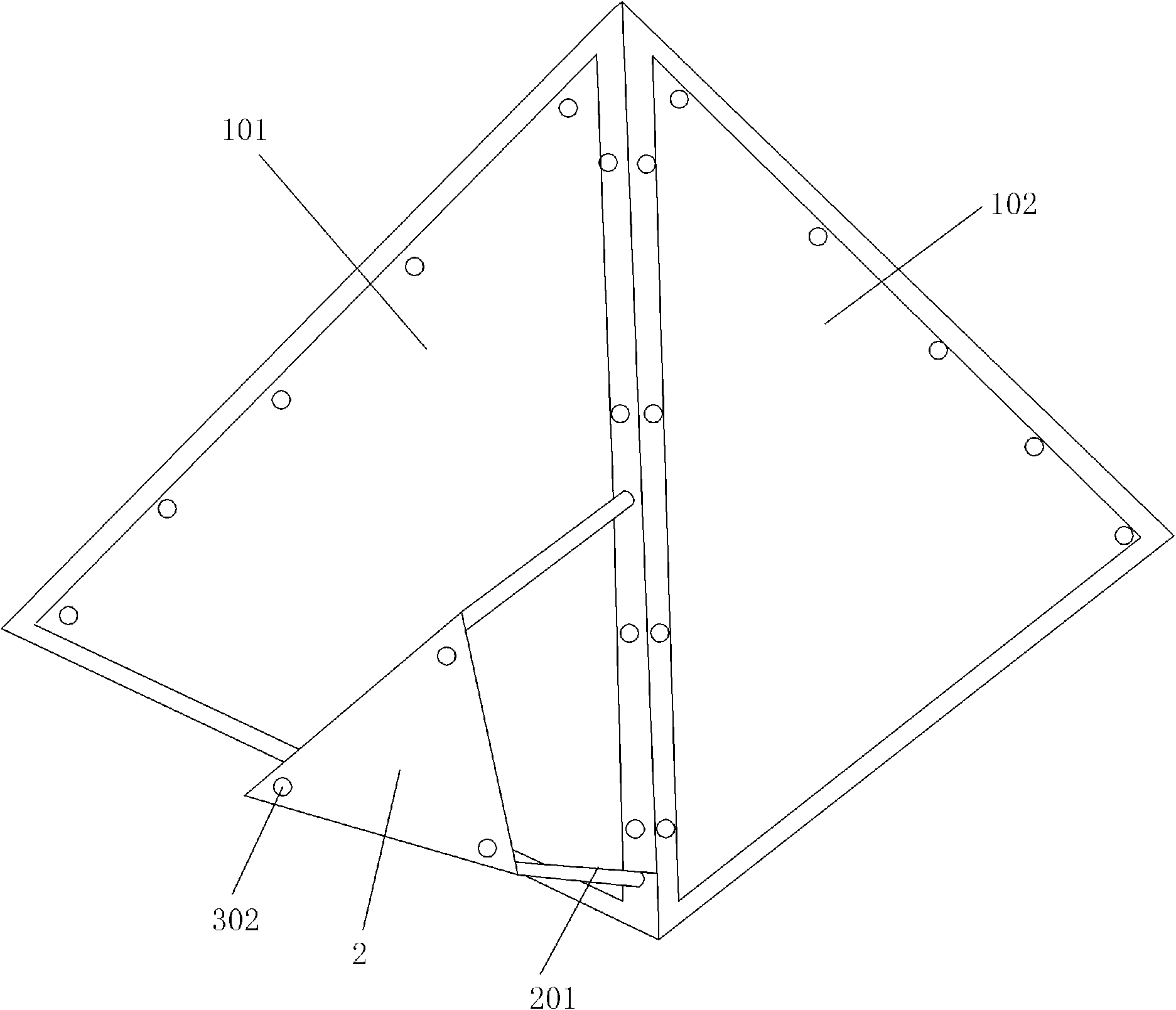 Split type corner reflector of synthetic aperture radar for interference remote sensing