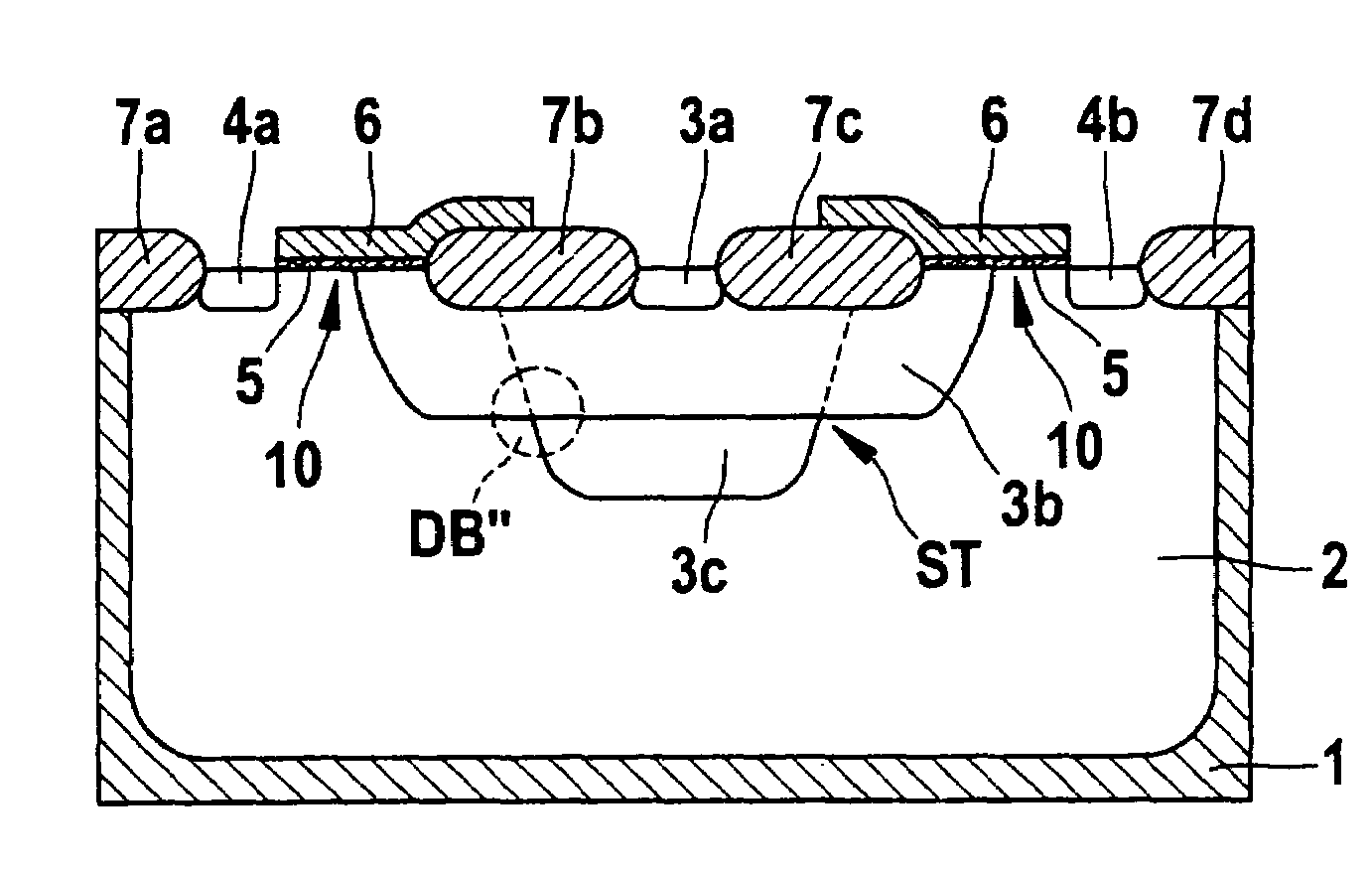 High-voltage MOS transistor and corresponding manufacturing method