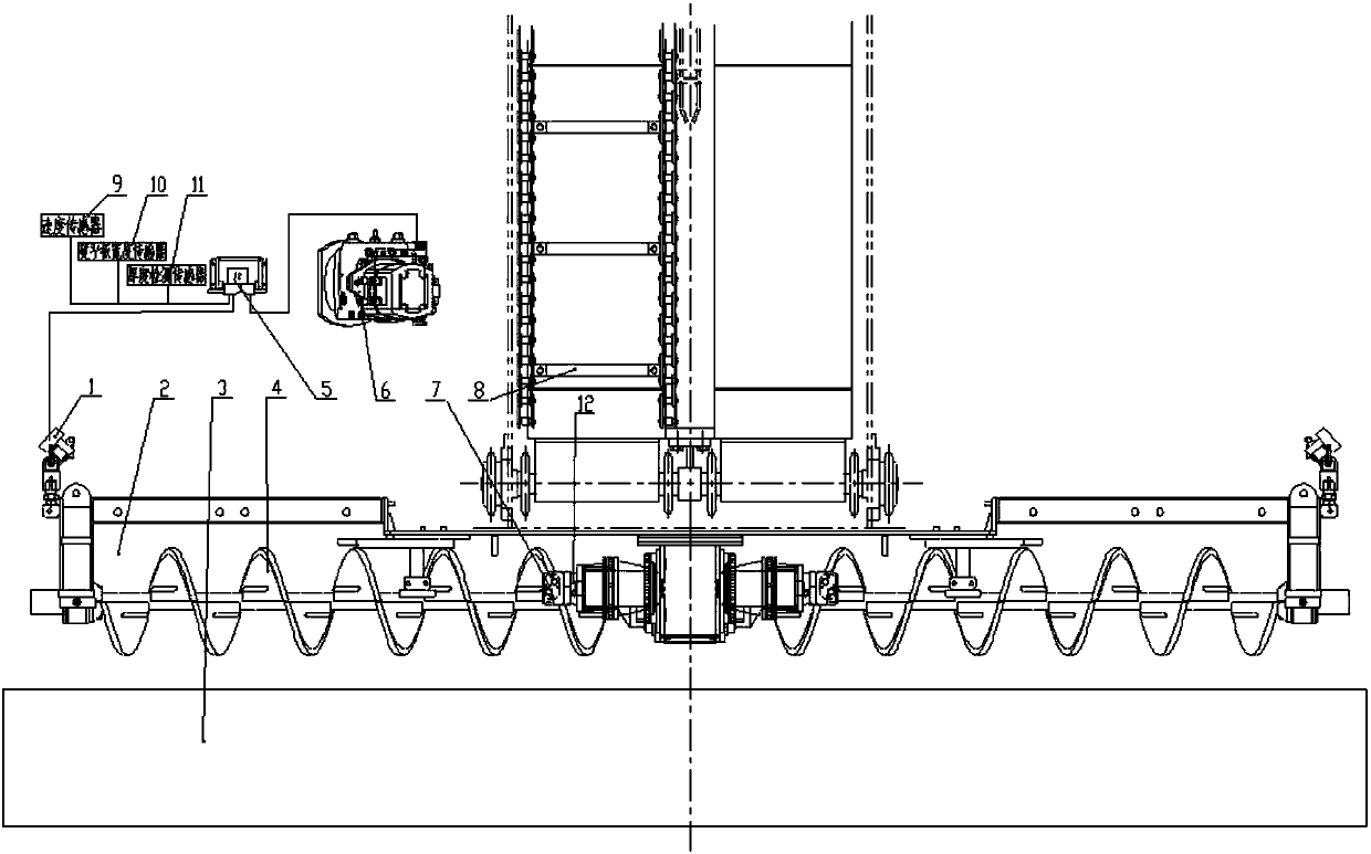 Paver material splitting system for increasing material splitting material level stability and control method