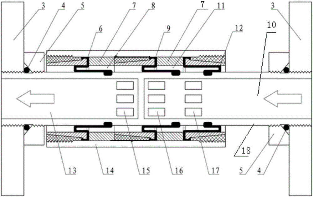 Valve body moving type on-off valve for industrial pipelines