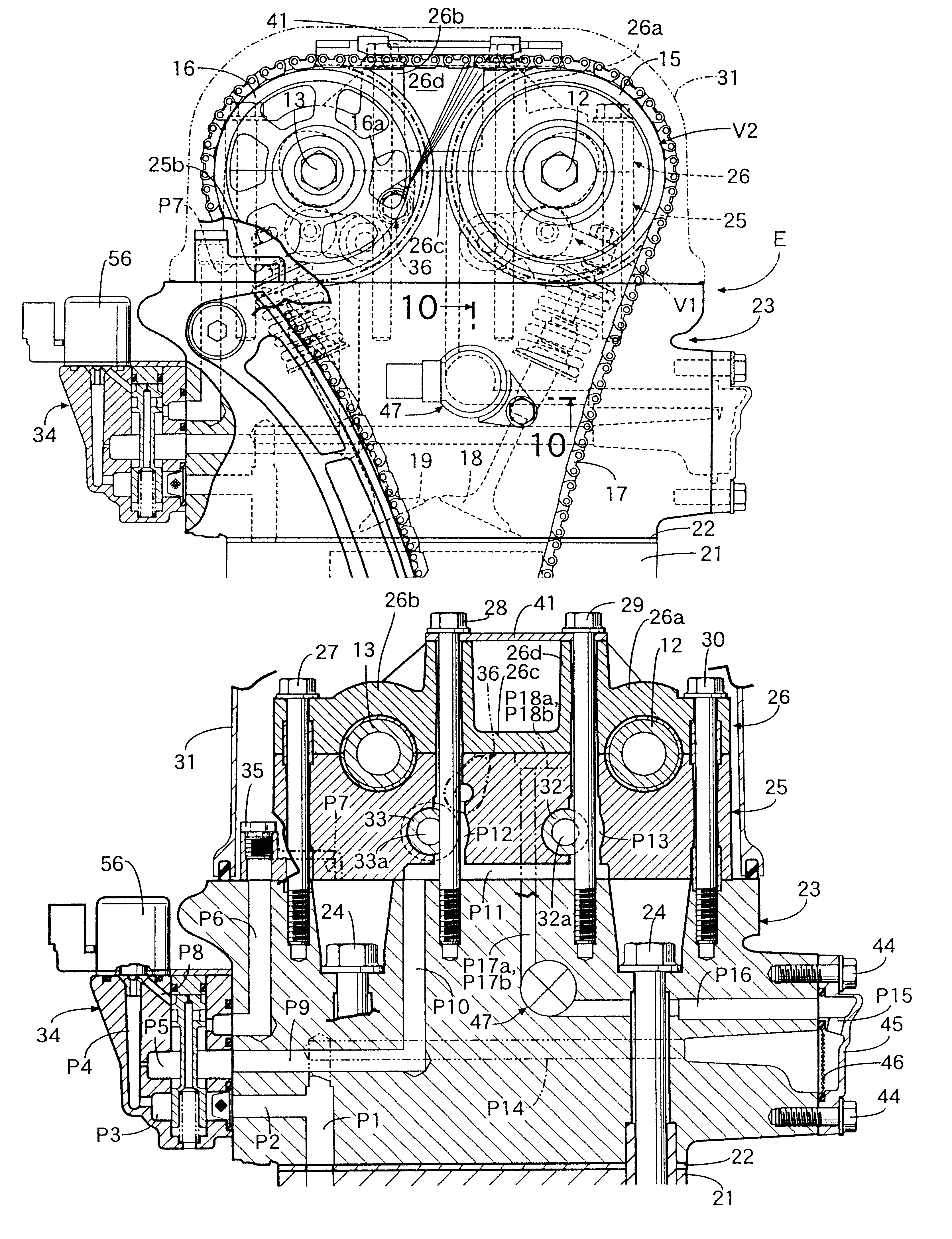 Timing chain lubricating system for engine