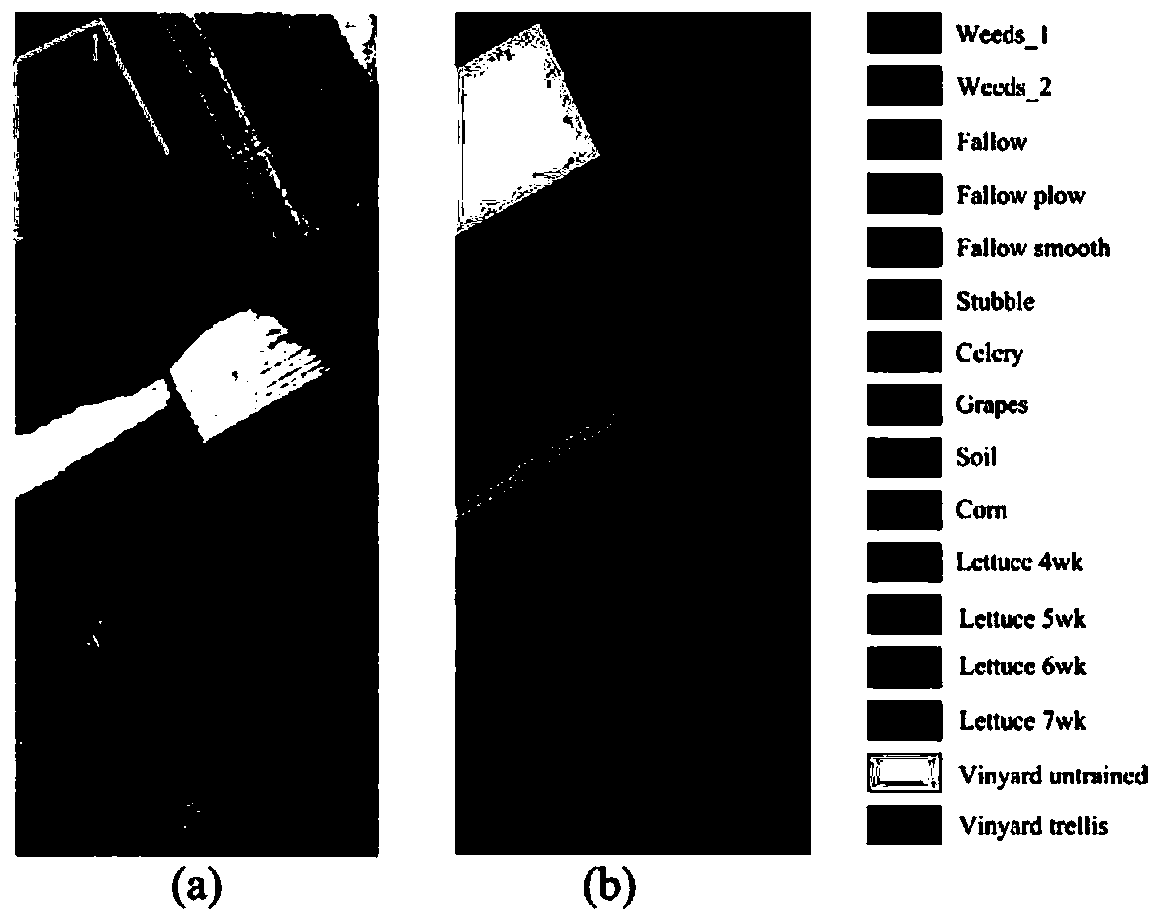 Hyperspectral image space spectrum classification method and device considering spectral importance