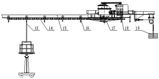 Catenary suspension pass-type reciprocating rotation water curtain part cleaning machine