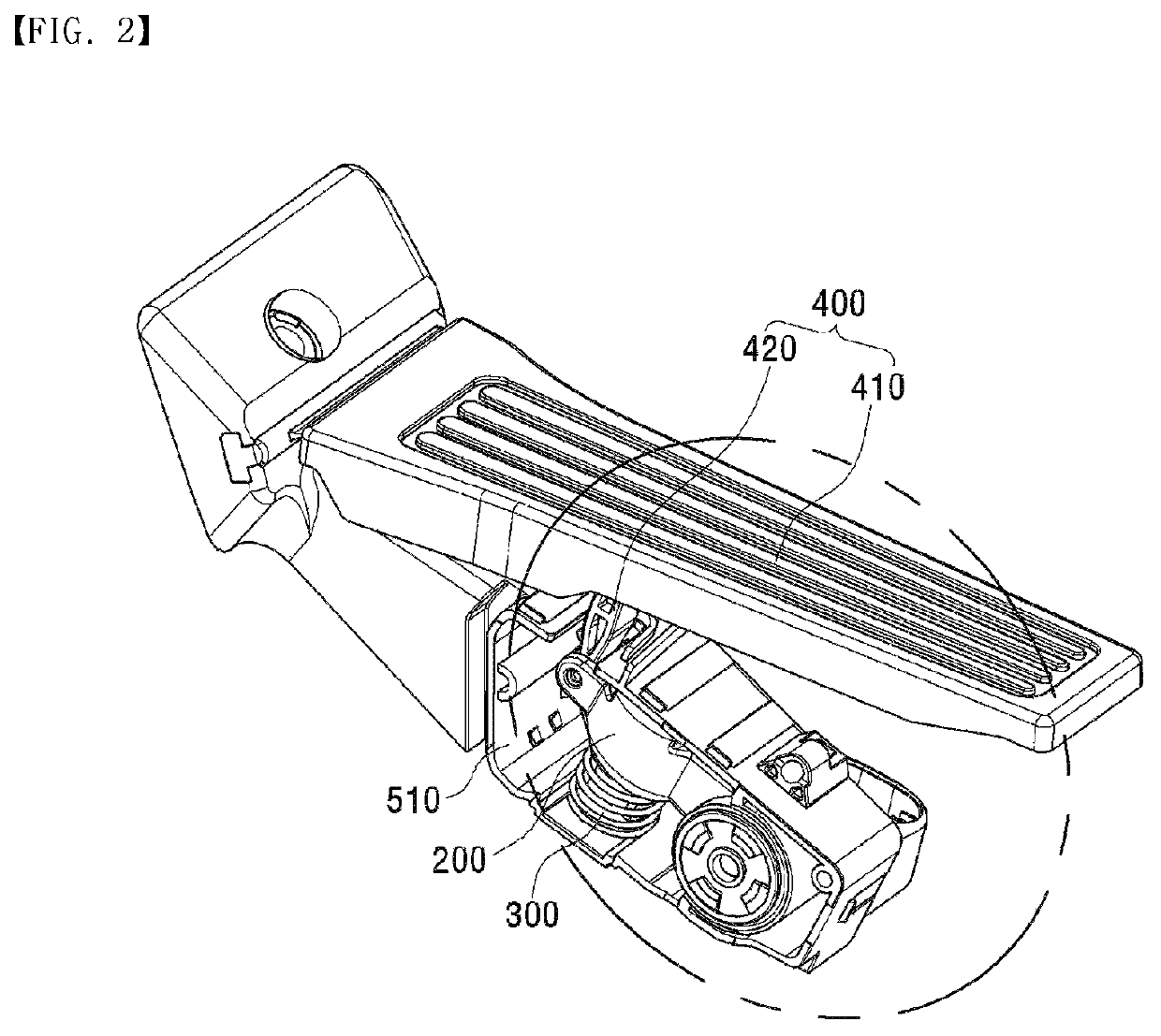 Vehicle accelerator pedal having dual hysteresis generating structure