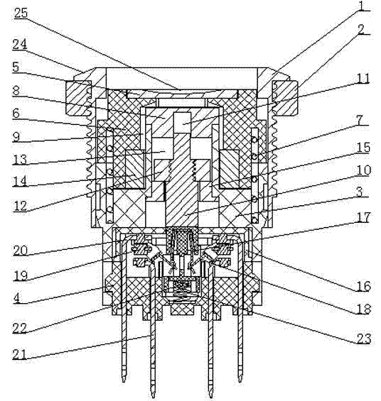 Permanent magnet controlled metal button switch