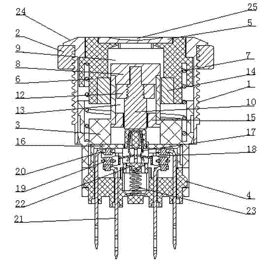 Permanent magnet controlled metal button switch