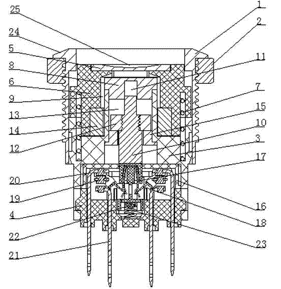 Permanent magnet controlled metal button switch