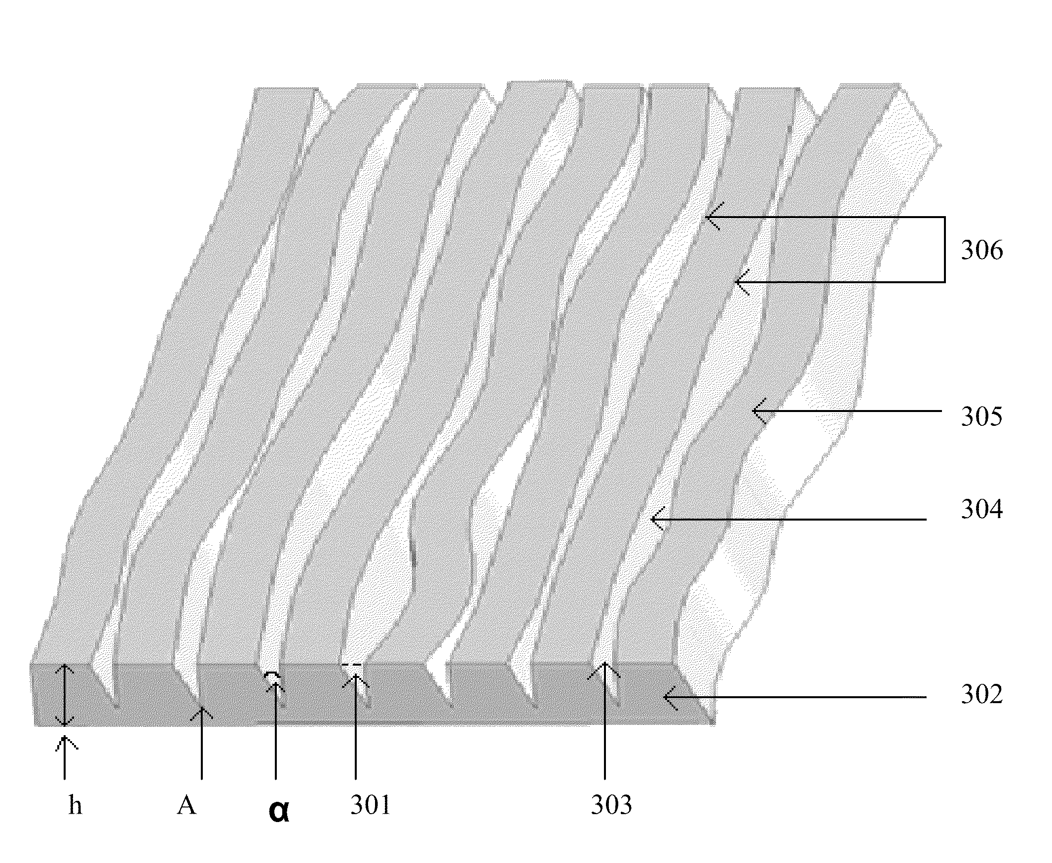 Luminance enhancement structure with Moiré reducing design